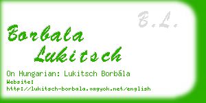 borbala lukitsch business card